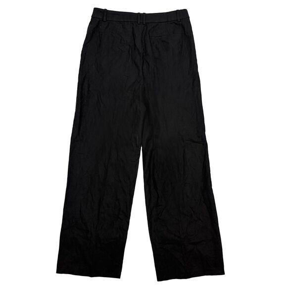 J.CREW Tall Linen-Blend Remy High Rise Wide-Leg Pant 10T Black NWT B22 - Picture 3 of 6